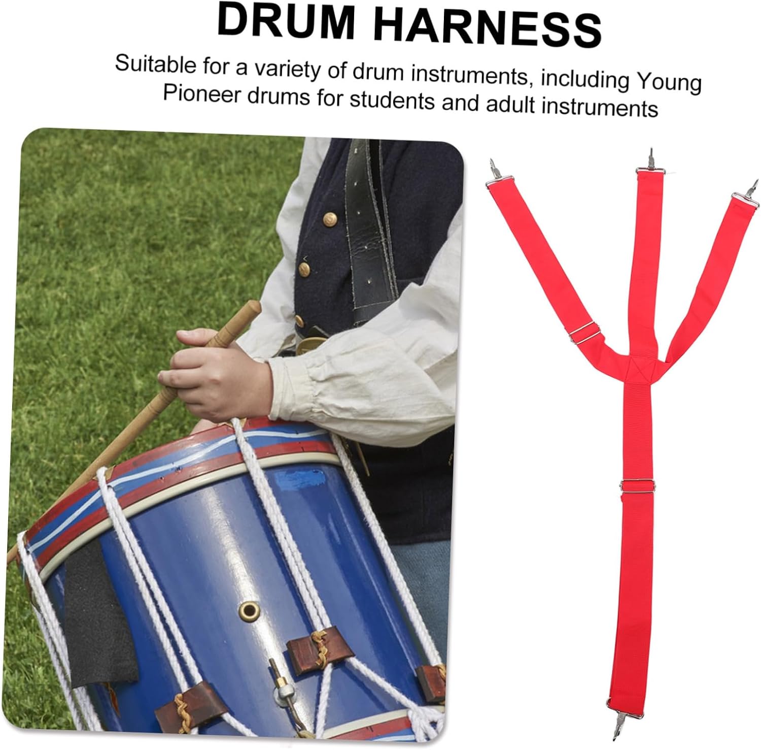 Ergonomic Drum Strap for Marching Band Snare Drum Carrier Wide Soft Strap Adjustable Belt