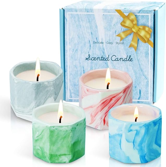 Scented Candles Gifts Set, Scented Candles, Natural Soy Wax, Candles Gifts for Women, Candles Home Fragrance Gift Set for Father's Day, Women's Day, Birthday, Yoga, Party, Mother's Day, Set of 4