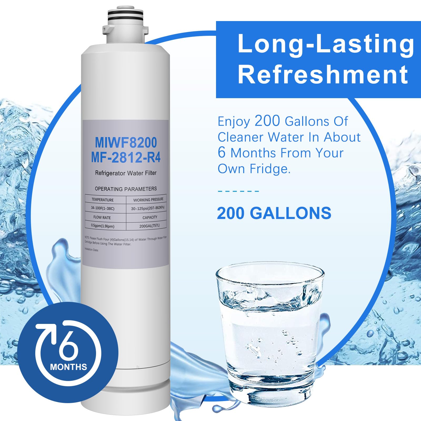 MIWF8200 Water Filter Compatible with Midea MIWF8200/MF-2812-R4