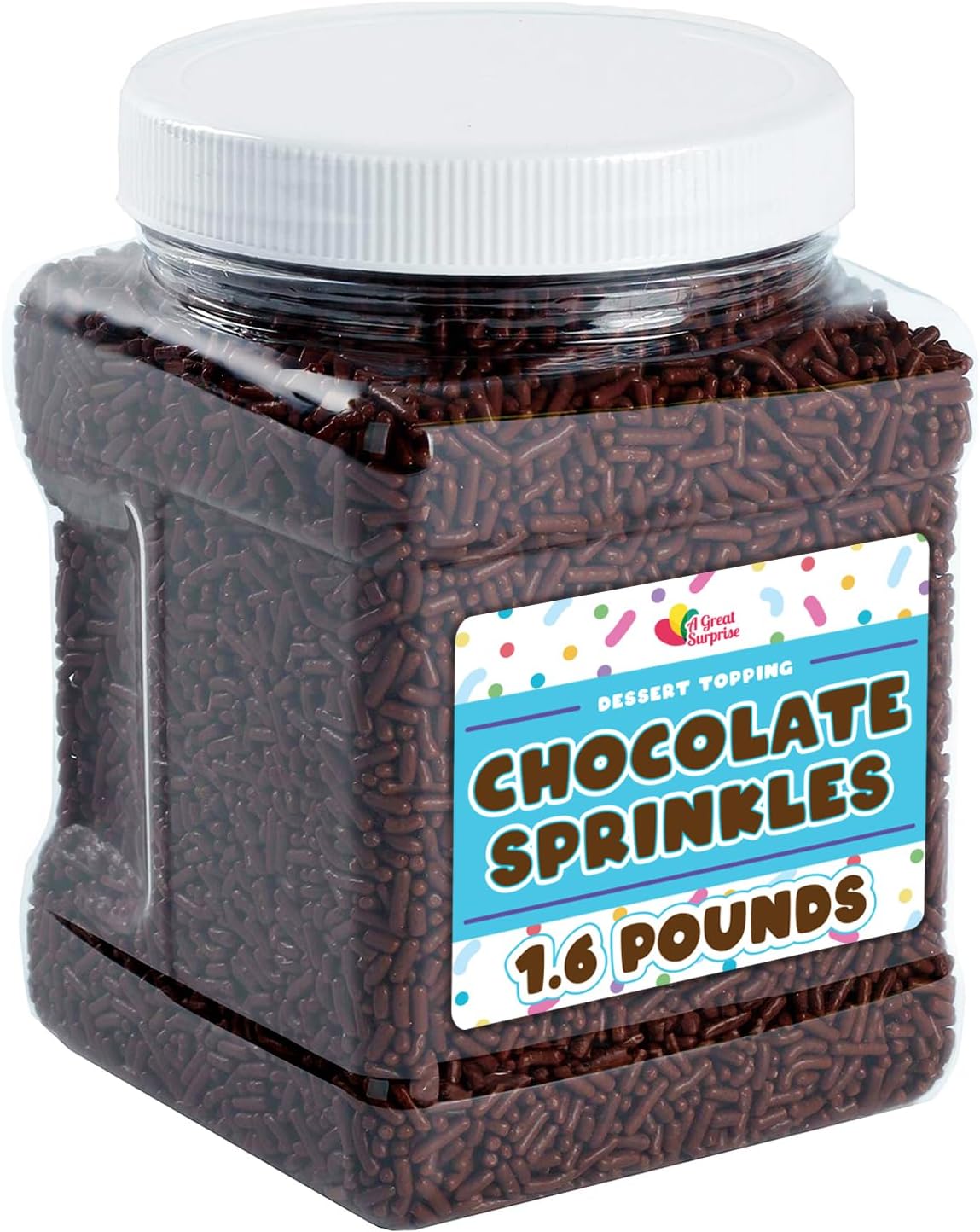 Chocolate Sprinkles - 1.6 Pounds - Brown Jimmies - Chocolate Football Sprinkles for Ice Cream, Cake Decorating, Cookies, Cupcakes, Brownies