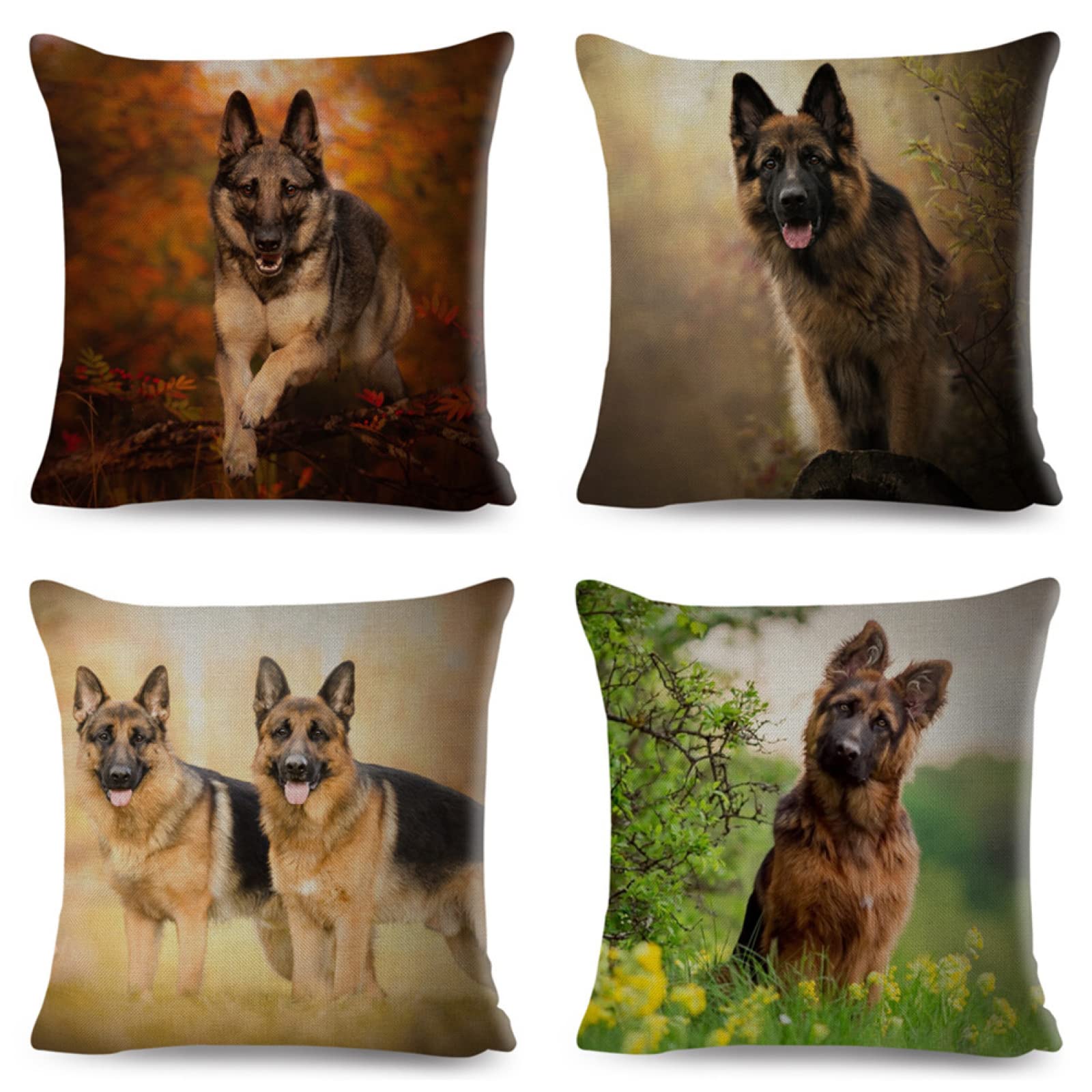 Cuscini, Cuscini Divano, Copricuscini, Fodere Cuscini, Federa Cuscino, Cuscini Decorativi, Cuscini per Divano, Cuscini Letto, Federe Cuscini Divano, Cuscino da Divano, 4 Pezzi Cane 55x55 D5132