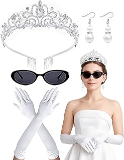 BleSky Princess Costume Accessories Women Crystal Crown Headband for Halloween Cosplay Dress Up Bachelorette Party Supplies