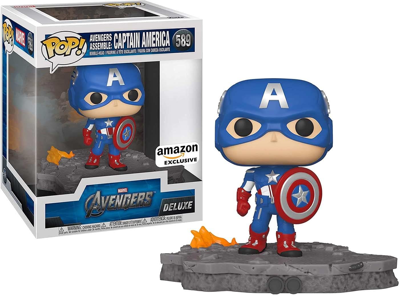 Pop! Deluxe Marvel: Avengers Assemble Series - Captain America, Amazon Exclusive, Figure 6 of 6