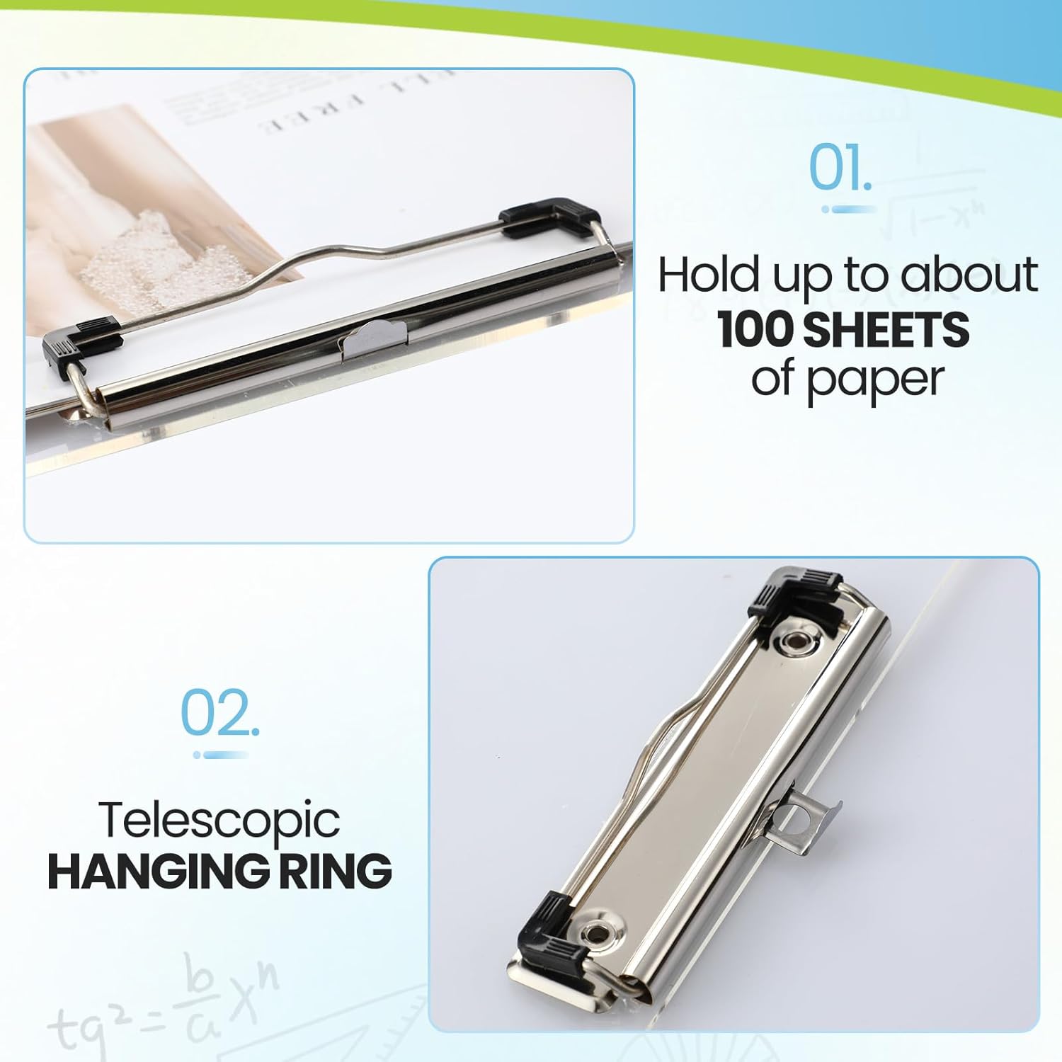 Dunzoom 3 Pcs 11 x 17 Clipboards Three Clip Extra Large Clipboards PP Plastic Horizontal Clipboards with Low Profile Clip for School Office Home Students Teachers Supplies