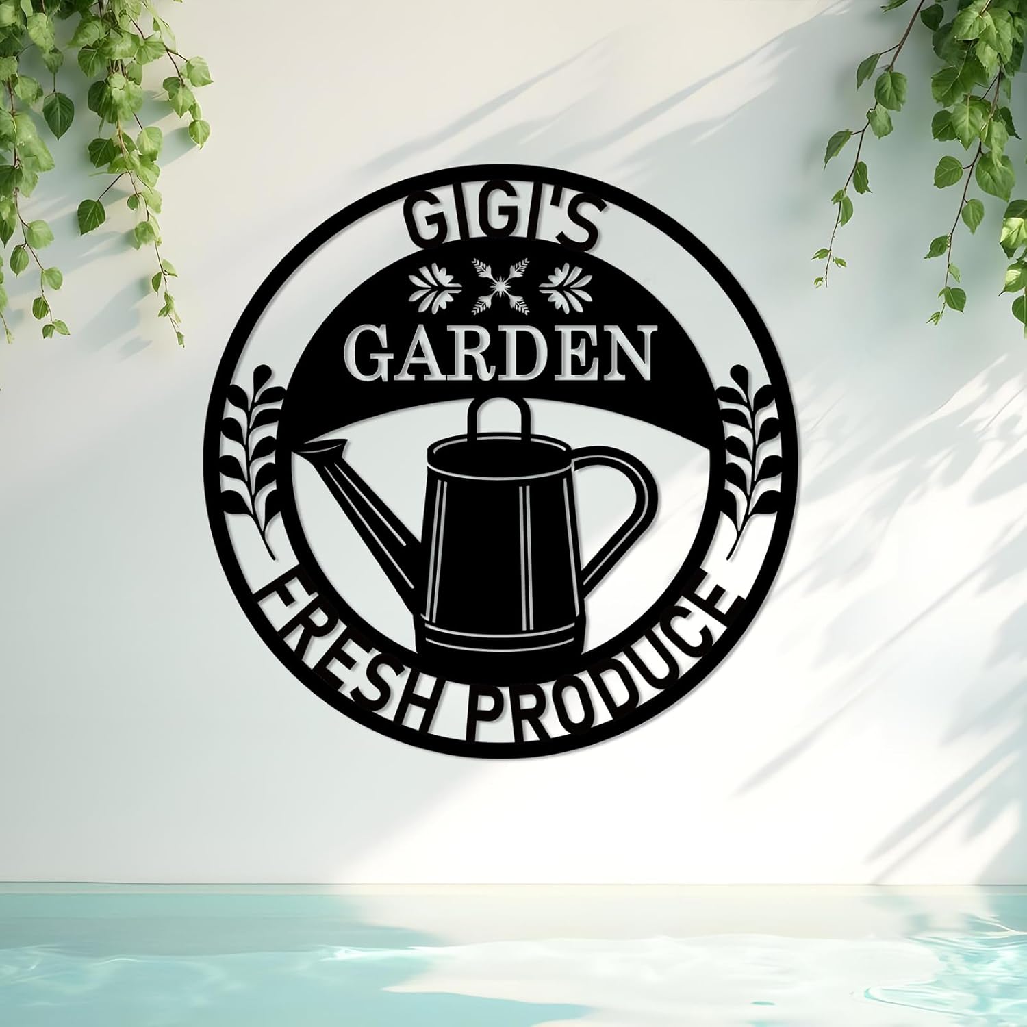 KAINSY Personalized Garden Signs | Custom Name Garden Signs | Metal Garden Signs for Outside | Yard Signs Customized | Outdoor Metal Garden Wall Art | Patio Sign | Metal Garden Decor Gift for Gardener
