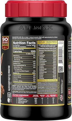 Miniatura 2 de ALLMAX ISOFLEX aislado de proteína de suero de leche, pastel de calabaza, 2 libras, 0.95 oz de proteína por cucharada, cero grasa y azúcar, 99%