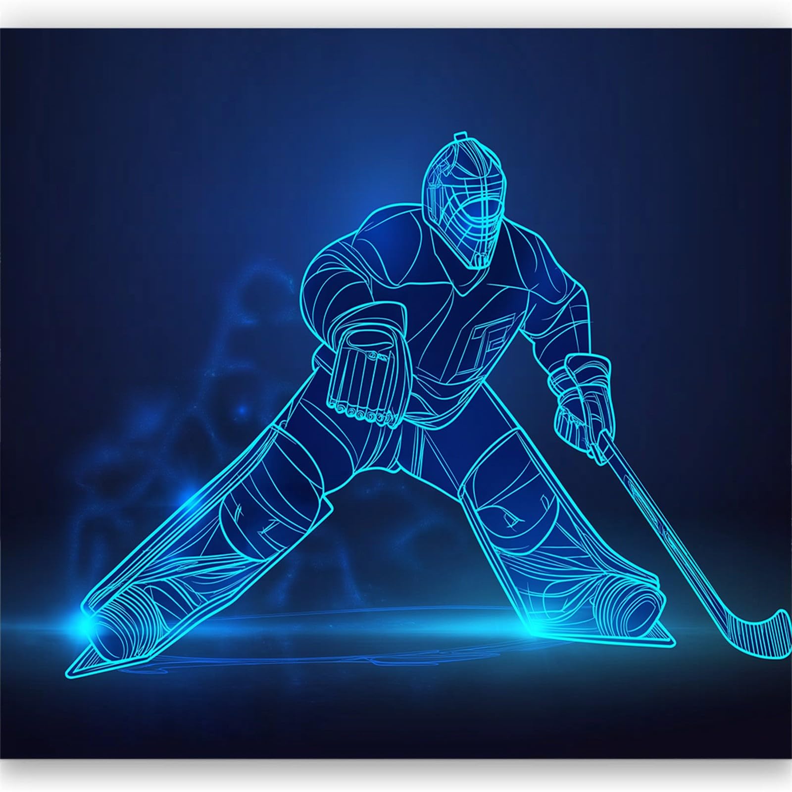 Fotomural de hockey 200x140 cm no tejido para decoracion de sala de estar azul