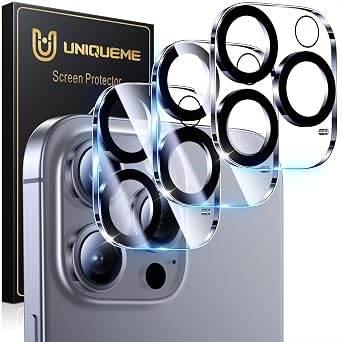 UniqueMe for iPhone 16 Pro/16 Pro Max Camera Lens Protector - 3 Pack
