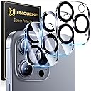 UniqueMe for 3 Pack iPhone 16 Pro/iPhone 16 Pro Max Camera Lens Protector - [Drop Protection] [Case Friendly] 9H Tempered Glass Camera Cover Screen [Update New Version]