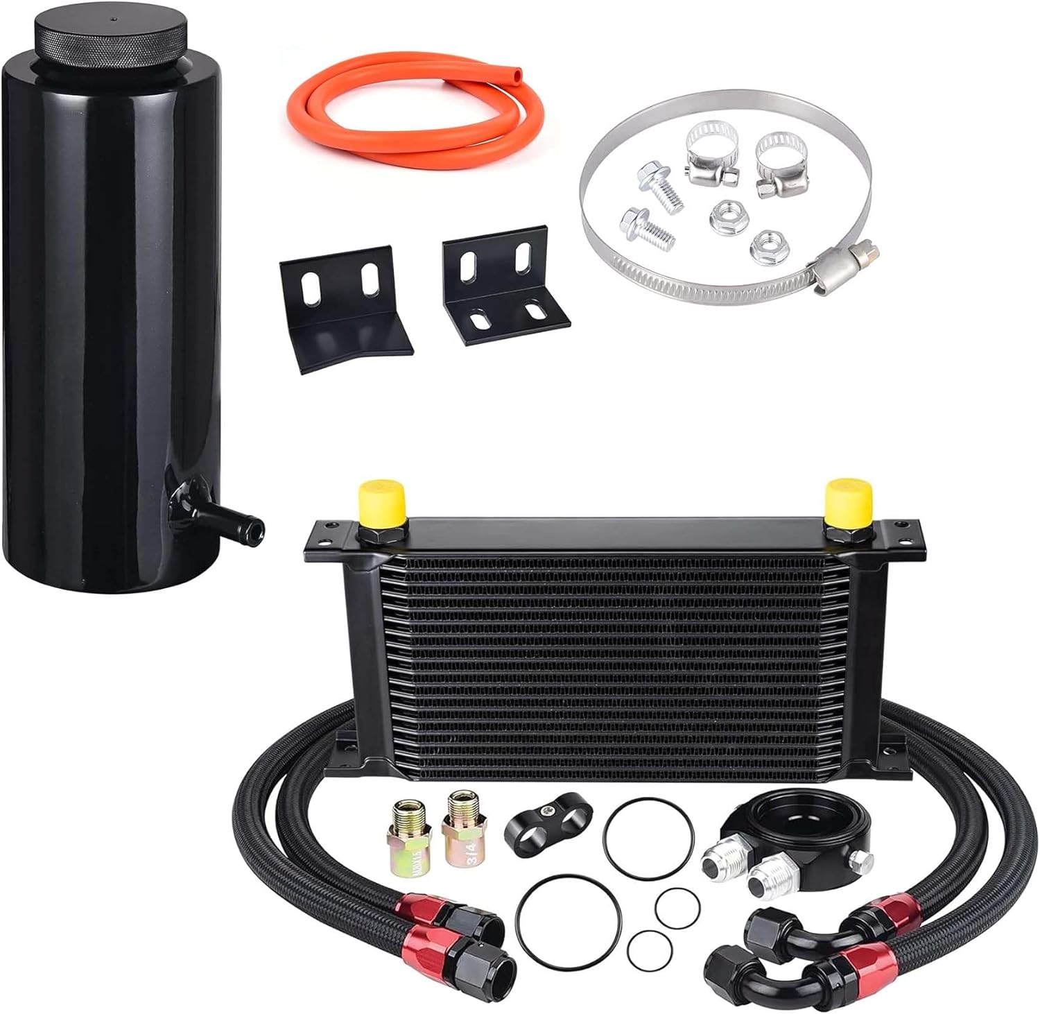 EVIL ENERGY 19 Row Oil Cooler Kit Bundle with 800ML Coolant Overflow Tank