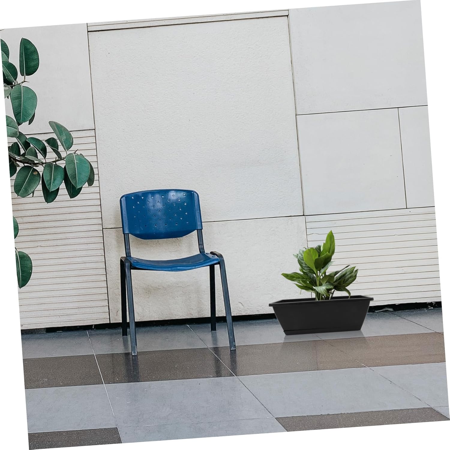 4sets Rectangular Flower Pots with Saucer Window Planter Boxes for Vegetables and Flowers for Balcony Home Gardening and Indoor Use