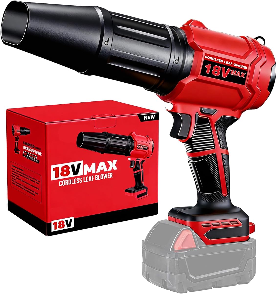 Soplador de hojas inalámbrico para batería Milwaukee de 18 V, 720 CFM 180 MPH, soplador de polvo eléctrico de mano sin escobillas con luz, sopladores de hojas a batería para patio, cuidado del césped, hojas (batería no incluida)