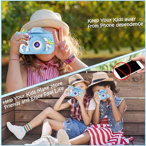 Miniatura 4 de Cámara infantil para niños con tarjeta de 32 GB, pantalla HD IPS de protección ocular, cámara digital para selfie infantil con protección de lente