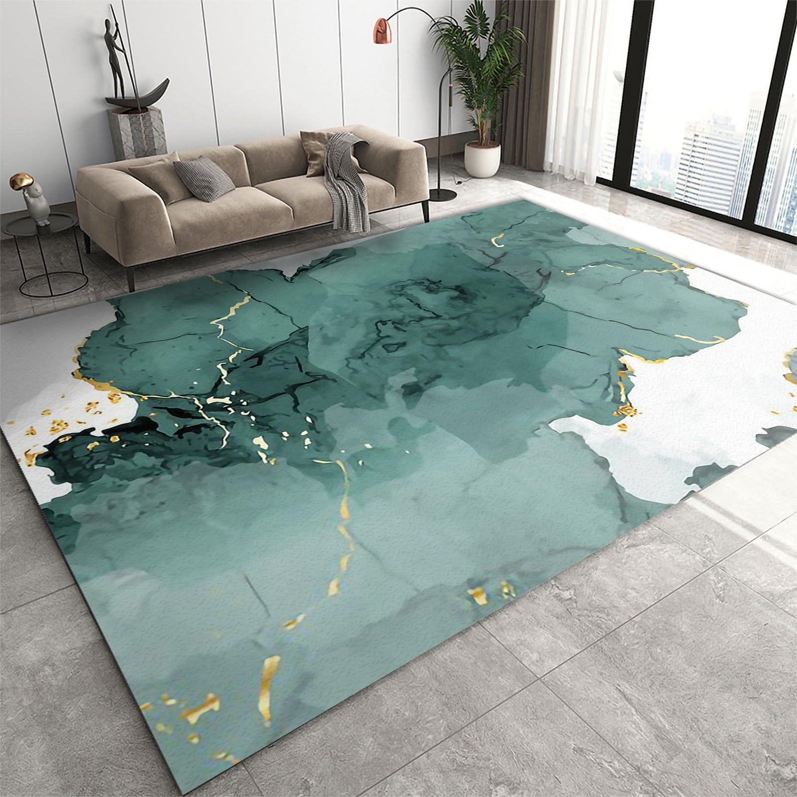 Tapis en marbre vert émeraude pour salon et dortoir, grand tapis de 150 x 240 cm