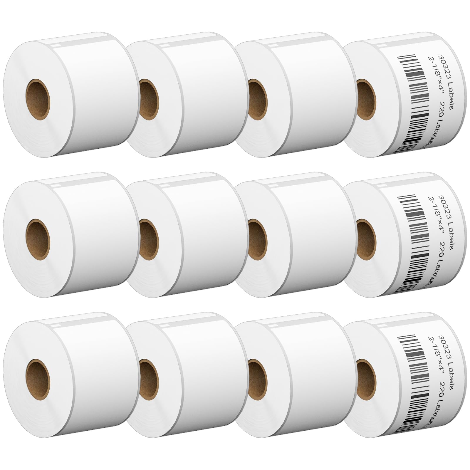 Address & Barcode Label for DYMO 30323 (2-1/8" X 4"), Compatible with DYMO LabelWriter 4XL, 450, 450 Duo, 450 Turbo, and 450 Twin Turbo (12 Rolls/2640