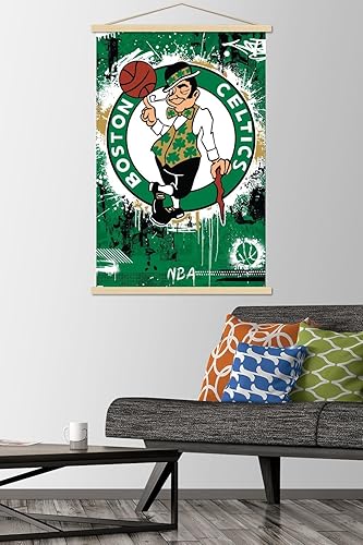 Miniatura 2 de Trends International NBA Boston Celtics - Póster de pared con logotipo Maximalist 23 con marco magnético