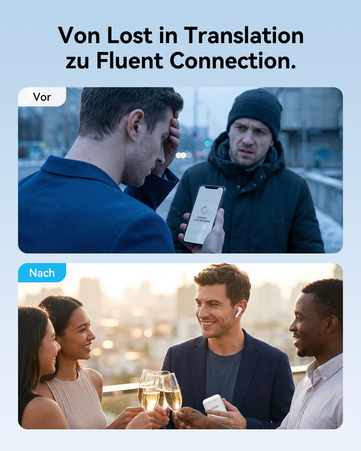 A8 Sprachübersetzer 2-in-1 – 144 Sprachen Echtzeit, Offline KI-Übersetzer mit Display & Ladecase