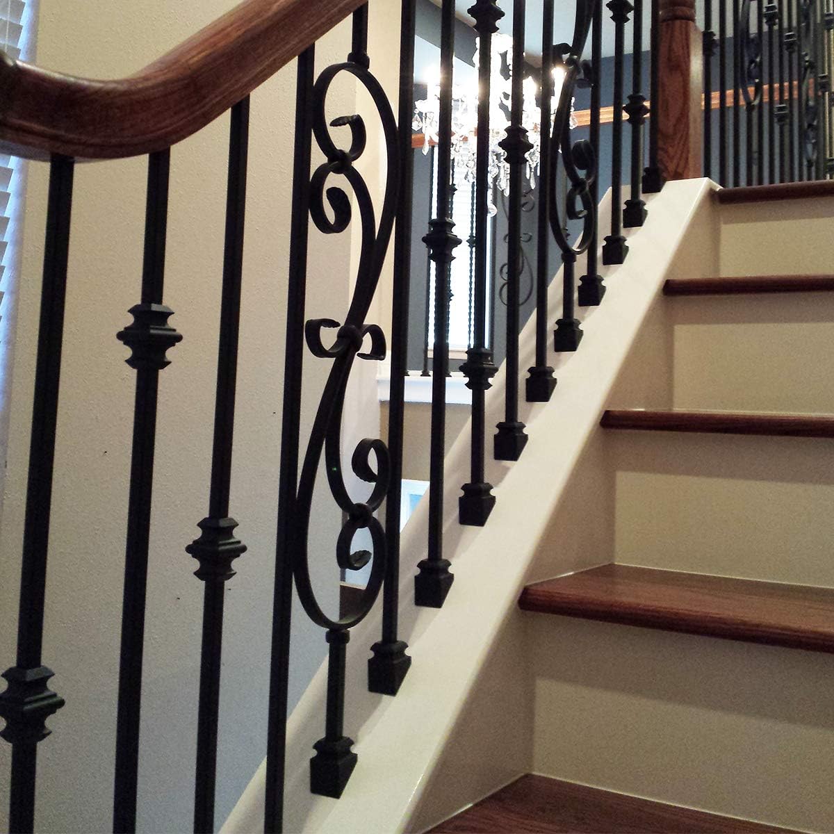 Wrought Iron Baluster Shoes (Contractor 50-Pack) for 1/2" Square Iron Balusters Slant/Angled Shoes (Real Satin Black not Matte or Flat Color)