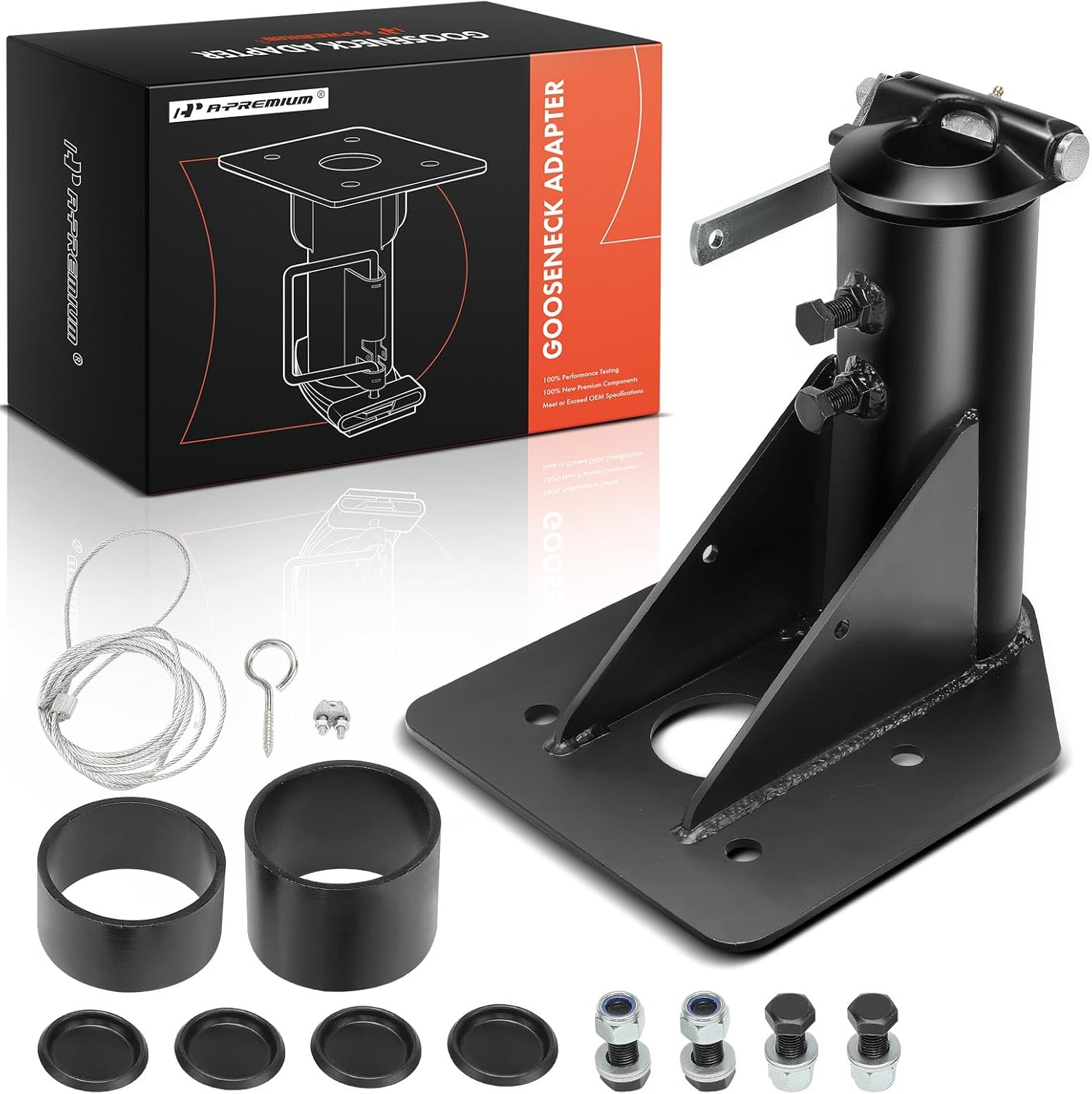 A-Premium Wheel Gooseneck Adapter Compatible with Fifth (5th) Wheel RV Camper Height 12"-17" 12217