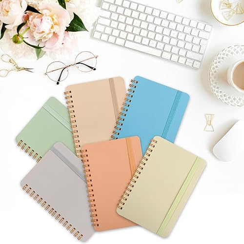 Miniatura 6 de Azureal 6 cuadernos pequeños en espiral de 4 x 6, cuadernos para tomar notas, cuaderno de espiral de esquema colorido, cuaderno de trabajo pequeños