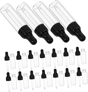 SHERCHPRY 20 Botellas Cuentagotas Para Viaje Para Suero Pequeñas Botellas De Líquidos Minibotellas Para Perfume Gotero Para Aceite Esencial De Vidrio Color Negro