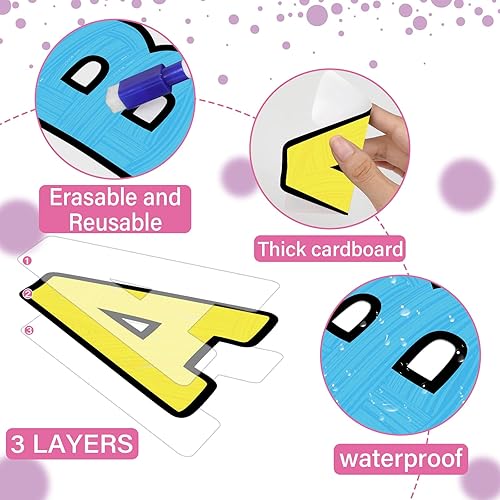 Vista 62 de Qyeahkj Juego de 150 letras grandes de 7 pulgadas y puntuación, color rojo oscuro para aula, para exhibir tablones de anuncios, decoración