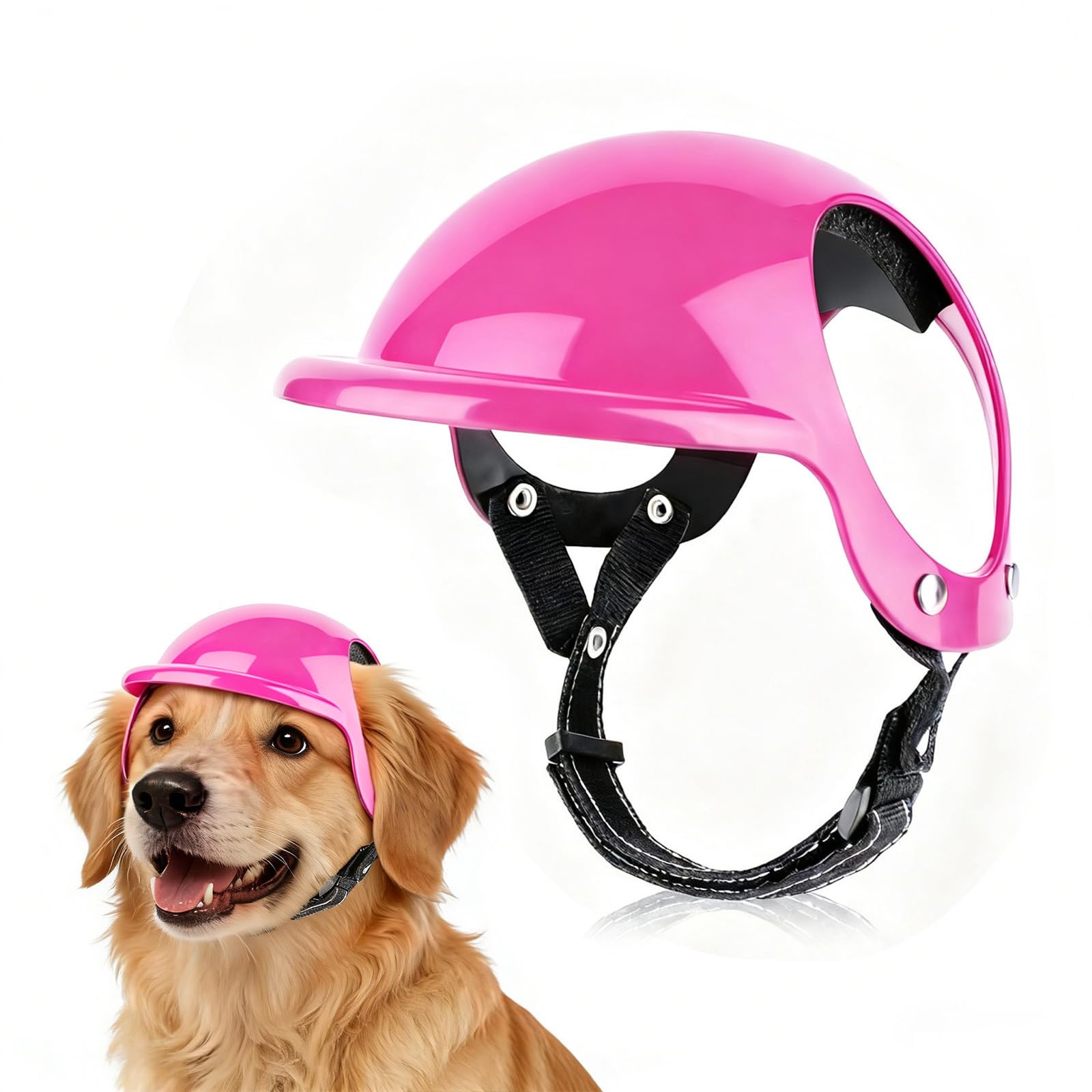 PETLESO Dog Helmet for Large Breed with Ear Holes, Padded with Sponge, Head Protection for Riding/Halloween Cosplay,L