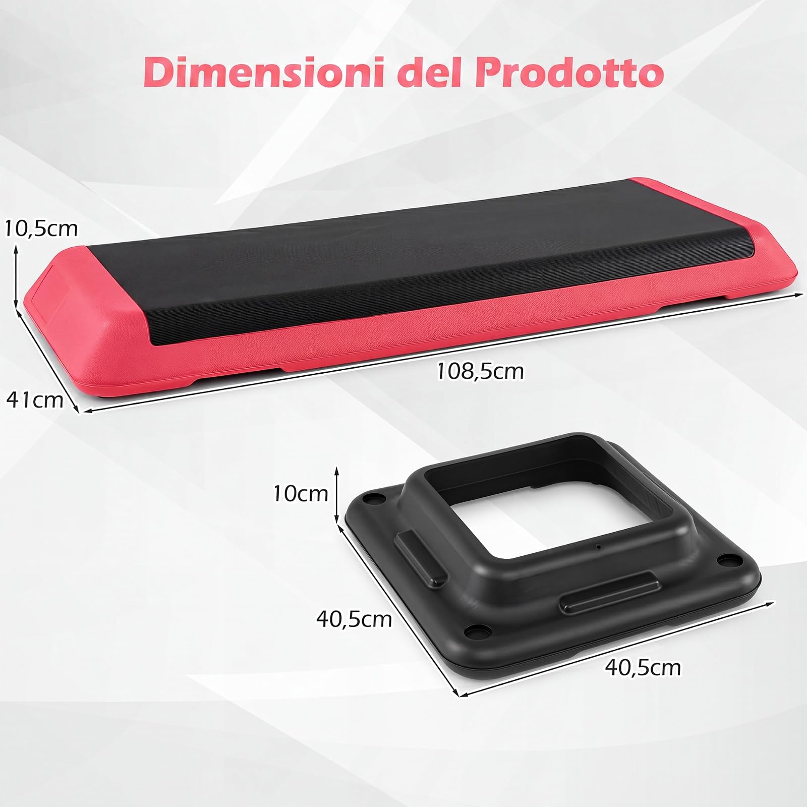 COSTWAY Step Fitness con 4 Blocchi e Altezza Regolabile | Stepper Fitness da Aerobica con Pedana in Plastica Antiscivolo, Allenamento Fisico per Casa, Palestra e Ufficio