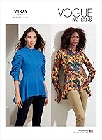 Vista 2 de Vogue Misses' Peplum Tops - Kit de patrón de costura, código V1875, tallas 8-10-12-14-16, multicolor