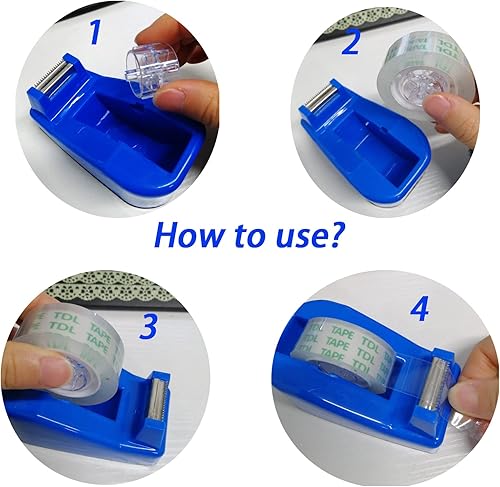 Miniatura 6 de Dispensador de cinta de escritorio, accesorios de escritorio resistentes, dispensadores de cinta floral para oficina, base antideslizante con peso,