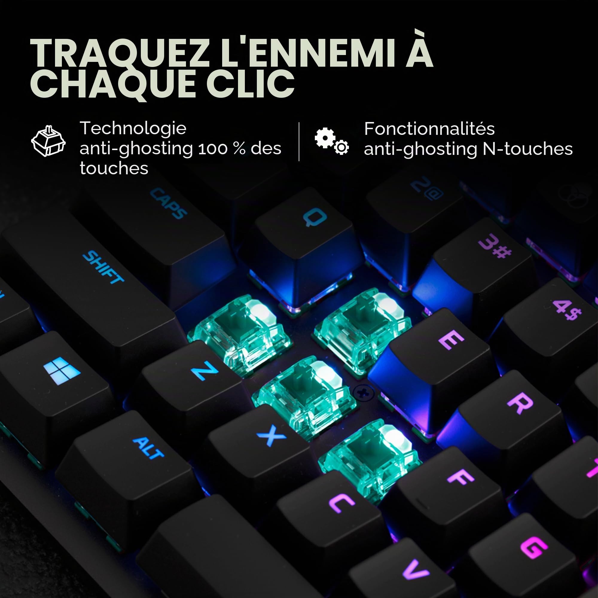 HyperX Alloy Origins Core PBT – TKL Clavier de Jeu mécanique, Touches PBT, éclairage RVB, Compact, Corps en Aluminium, Personnalisable avec HyperX NAuthity, mémoire intégrée – HyperX Tactile Aqua