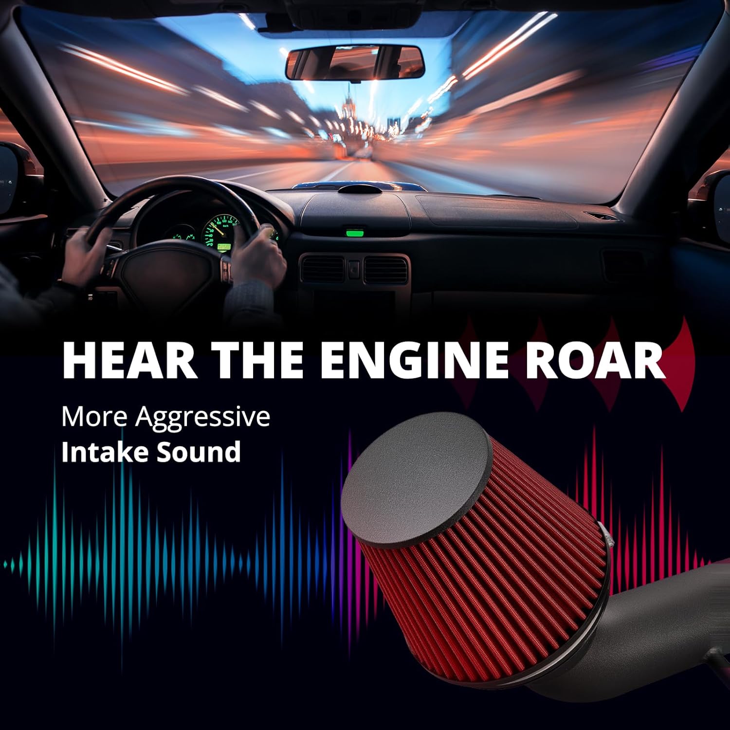 EVIL ENERGY Cold Air Intake Compatible for 1994-2002 Dodge Ram 2500 3500 5.9L L6, Increases Horsepower, Towing Performance & Acceleration, Includes Heat Shield & Pre-Filter, Black