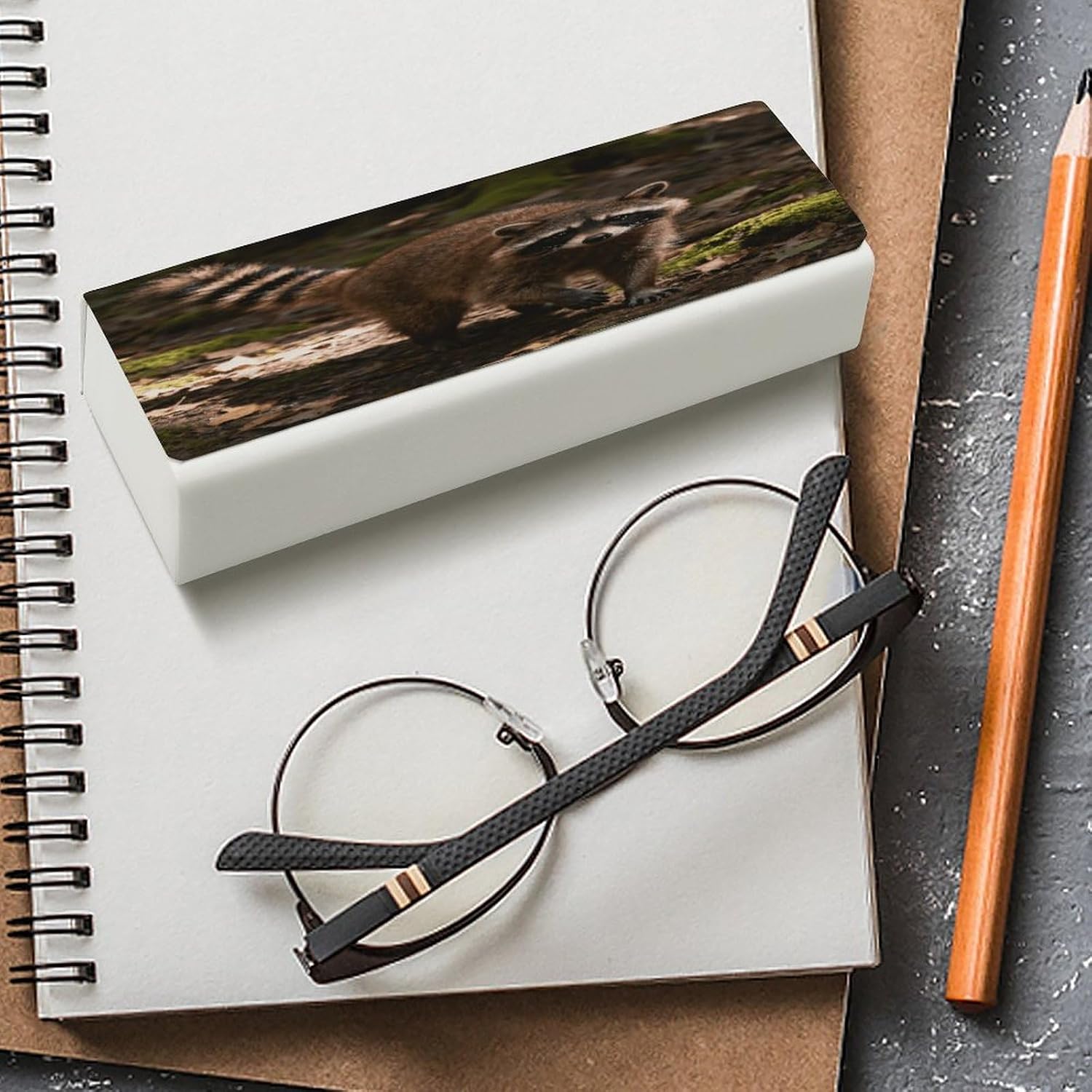 Leather Hard Shell Glasses Case, Portable Travel Sunglasses Case image 4
