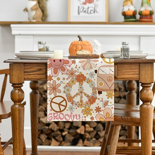 Miniatura 2 de Artoid Mode Camino de mesa con diseño de margaritas y flores, diseño de corona flotante para cocina, comedor, decoración para exteriores y fiestas