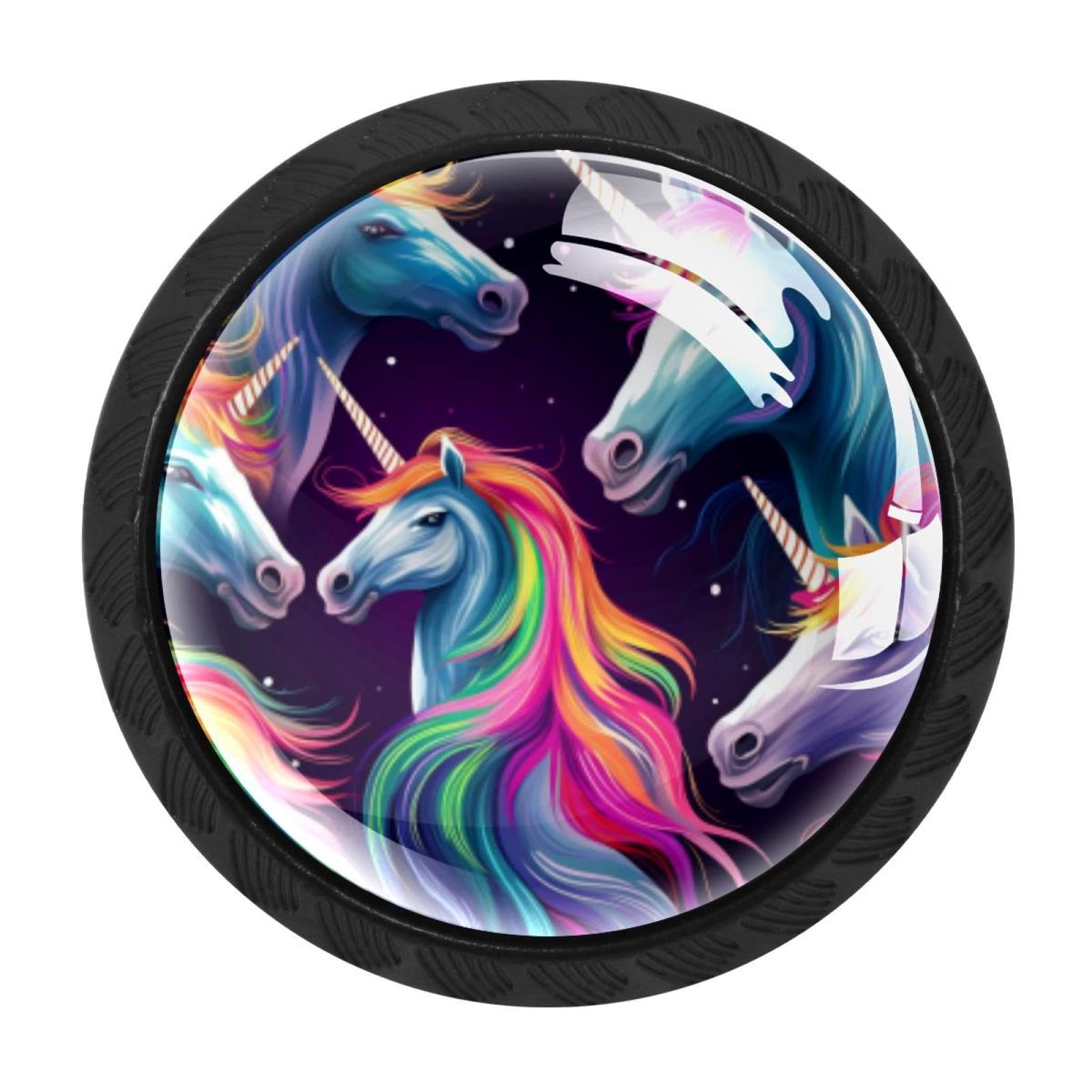 Chenzzzz Multicolored 11 4 Pcs Rainbow Unicorn Cabinet Knobs Crystal Drawer Pulls For Kitchen, Bathroom Cabinet, Dresser And Cupboard