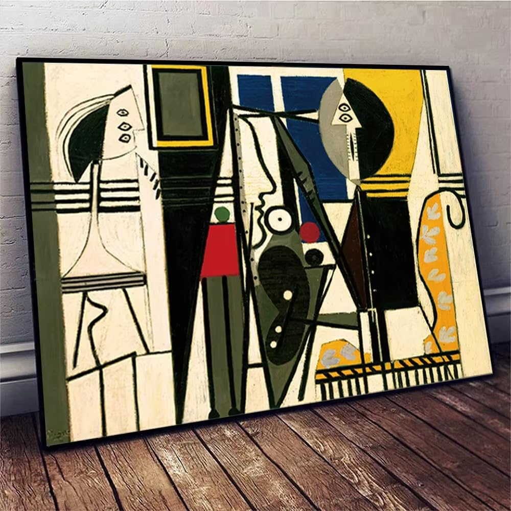 DFZEWKI Abstract Night Fishing Art Picasso Masterpiece Canvas Painting Poster and Print Wall Art Picture Home Decoration(40x50cm(16x20in)/No frame)
