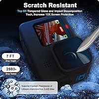 Vista 4 de FiTSTILL 10PCS Screen Protector for Go Pro Hero 12/Hero 11/Hero 10/Hero 9 Black,3 Pack Ultra lear Tempered Glass Screen protector+1pcs Rubber Lens