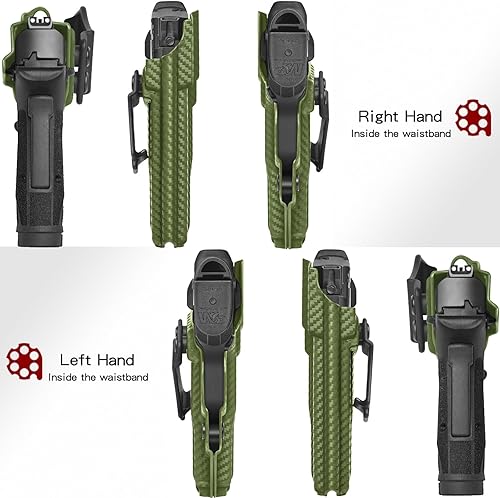 Miniatura 7 de Amberide IWB & OWB KYDEX Holster Fit Smith & Wesson M&P 380 Shield EZ Pistol, cintura interior de transporte oculto, inclinación ajustable y