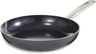 Graphite Non-stick Ceramic Frying Pan/Skillet 10", Recycled Aluminum, Non-toxic Coating, Full Disk Bottom, Stir Fry Eggs Veggies Oven Bakeware, Oven-to-Table Cookware
