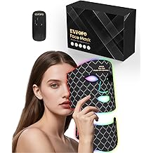EVFOFO 7-Color LED Red Light Mask with 630nm &amp; 850nm NIR - Red Light Therapy for Face and Neck, Promotes Refined Skin, Clarifies Blemishes &amp; Smooths Fine Lines for Home, Work &amp; Rest