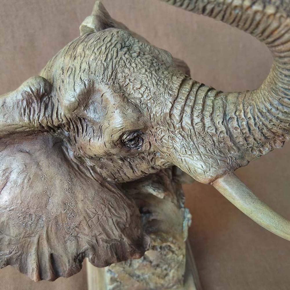 Escultura de cabeza de elefante, modelo de cabeza de animal, estatua de busto de simulación, resina, manualidades, colección de arte, buena decoración