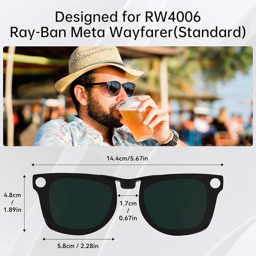 Amazon.co.jp: HIBLOKS 偏光クリップ 2個 Ray-Ban Meta Wayfarer