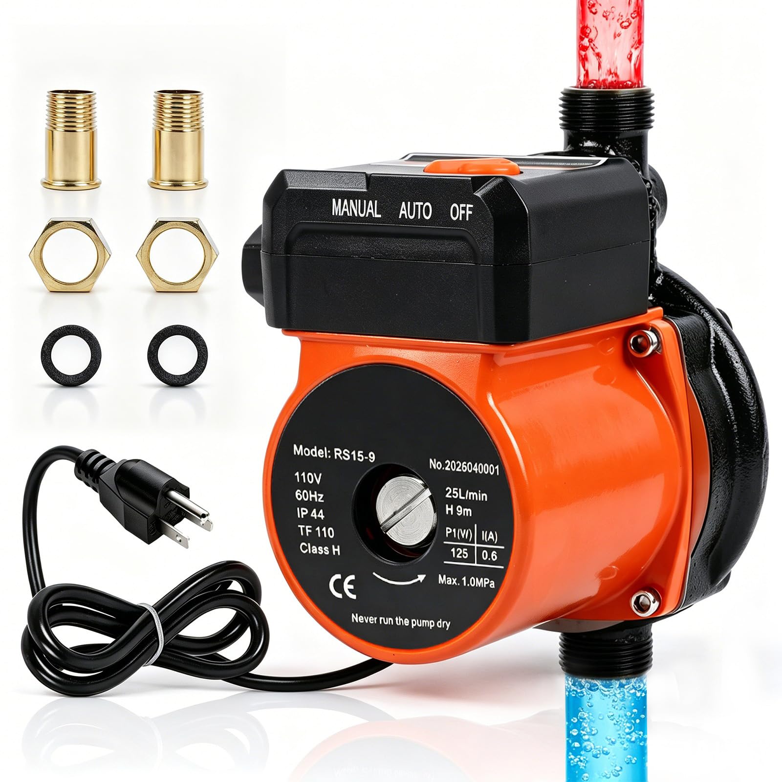 125W Pompe Surpresseur Automatique avec Modes Automatique et Manuel