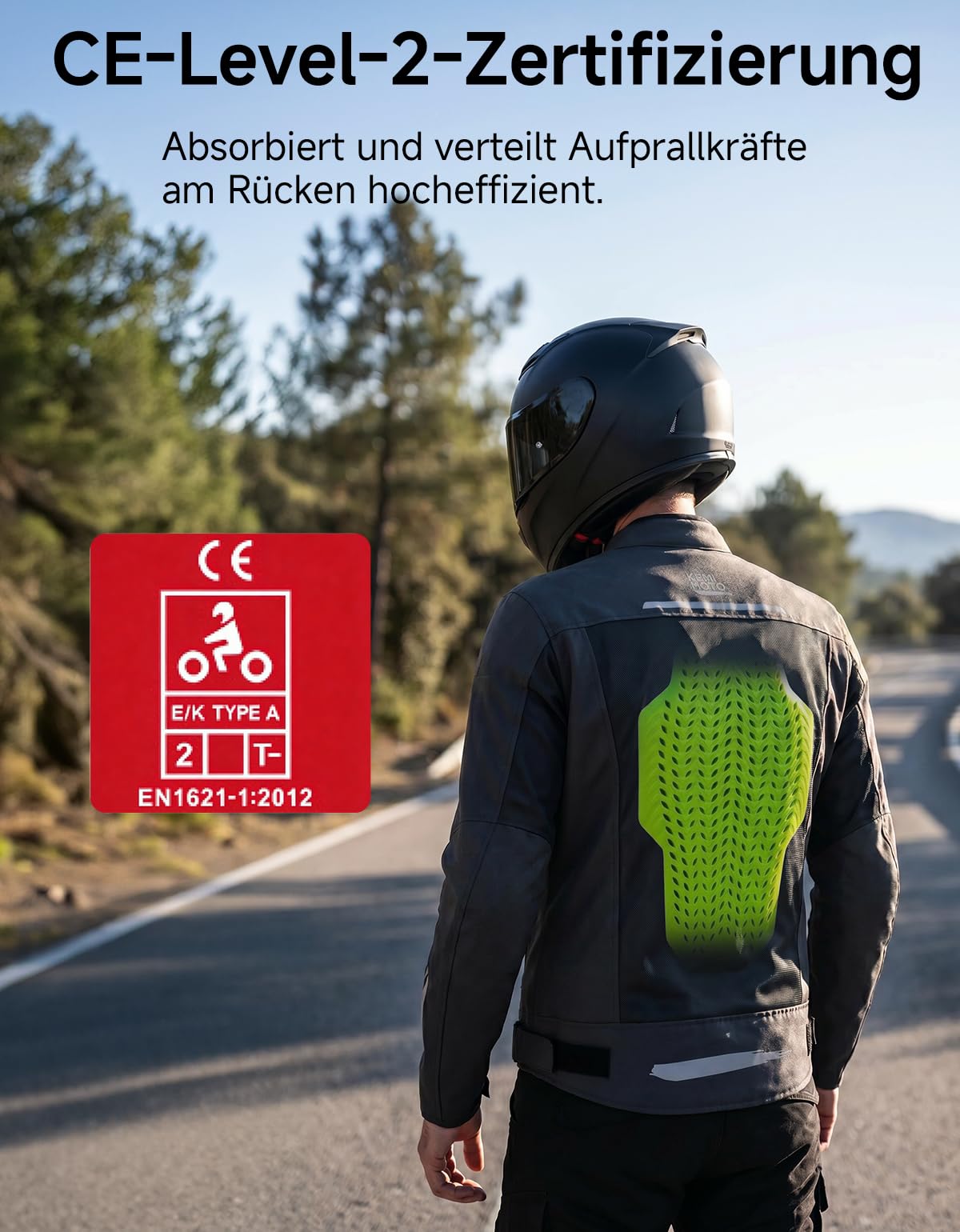 KEMIMOTO Paraschiena CE Level 2 per moto (unisex)