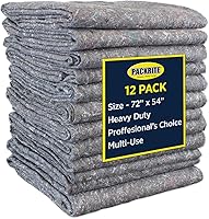 Vista 1 de Mantas de mudanza acolchadas XL, paquete de 12, resistentes y ecológicas para embalaje y protección de muebles