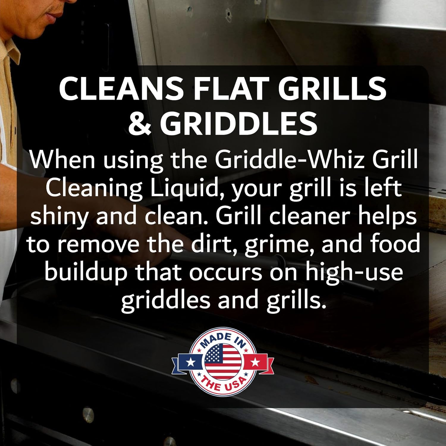 Griddle-Whiz 3 Piece Griddle Cleaning Kit | Liquid Grill Cleaner w/Griddle Scraper & Scrubber Pad for Flat Top Grills | For Blackstone Accessories by FryOilSaver (32oz Bottles)