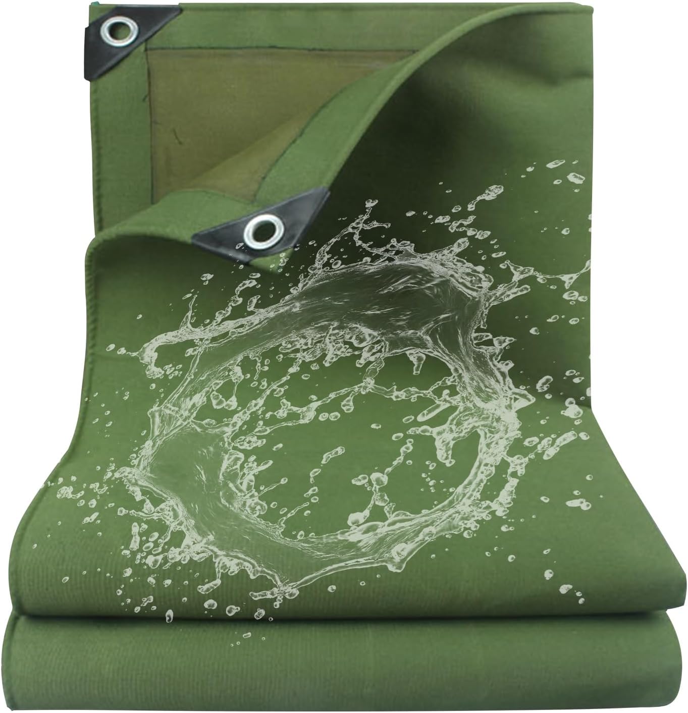 Heavy Duty Tarpaulin 3x3m 3x4m 3x5m 3x6m 4x4m Tarp Sheet Cover with Eyelets, Ground Camping Sheet Tent, Patios Shade, Green, Canvas(1x2m)