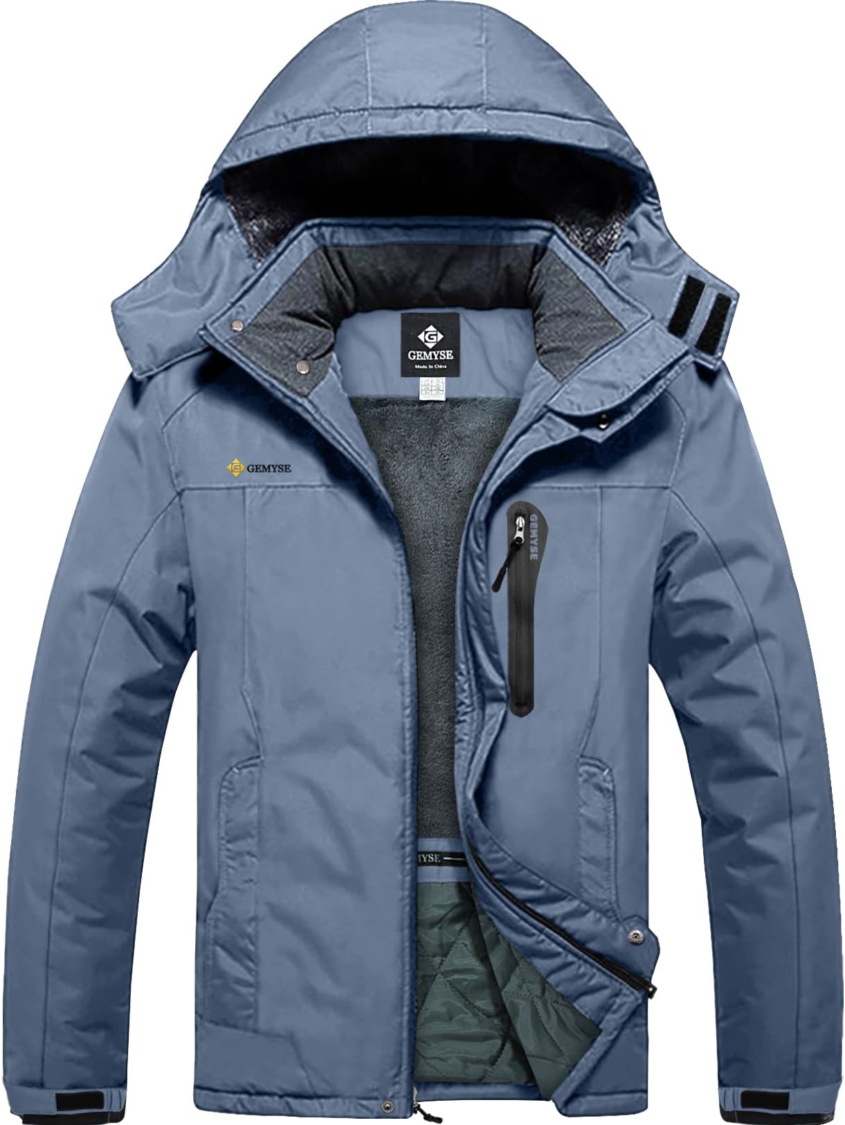 GEMYSE Men's Ski Snow Jacket Warm Winter Waterproof Coat Snowboard Rain Jacket Hooded Windproof Windbreaker