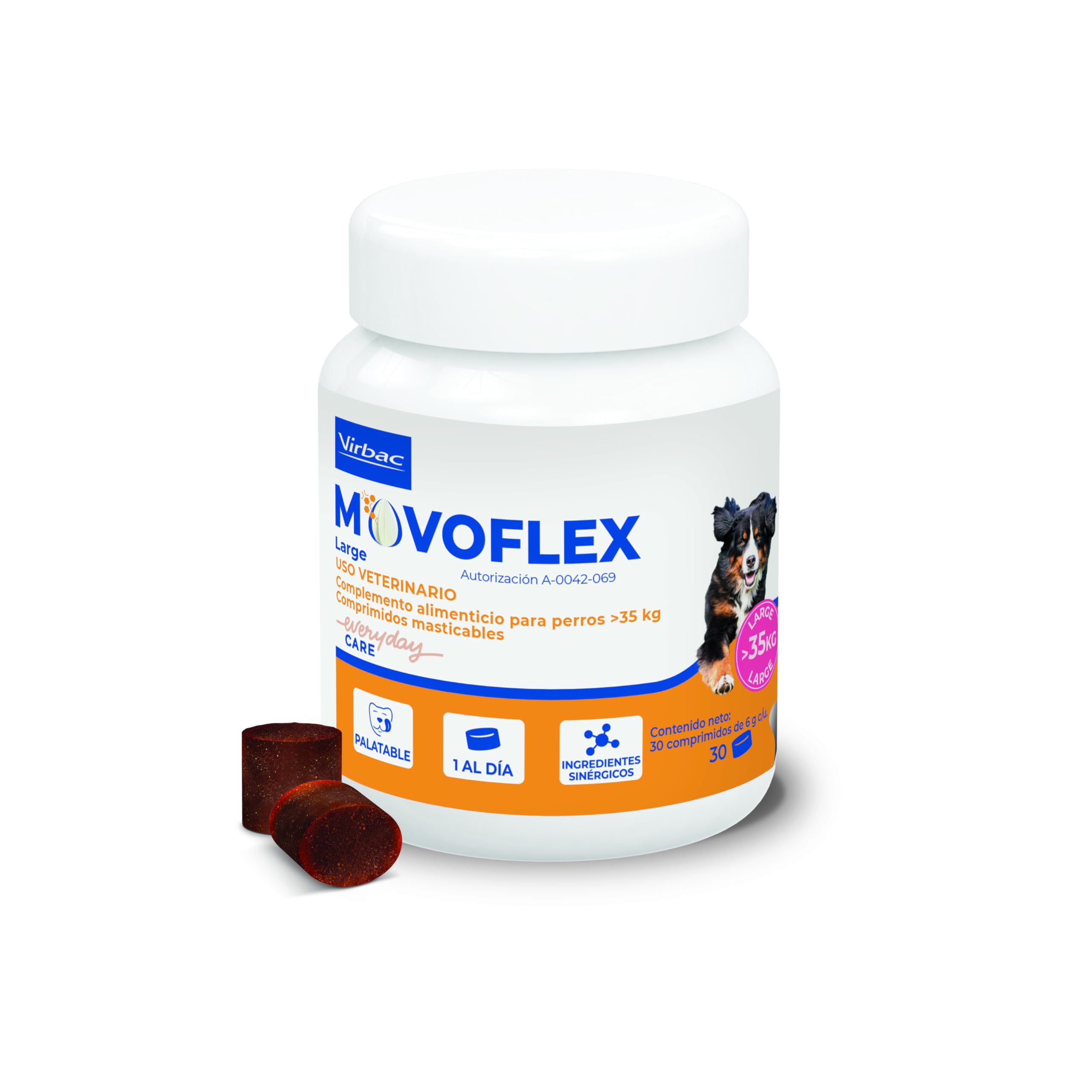 Virbac | Movoflex | Nuevo Suplemento para Movilidad Articular Canina | Ideal para Perros Adultos y Senior | Fácil de Dar por su Delicioso Sabor y Suave Textura (Raza Grande)