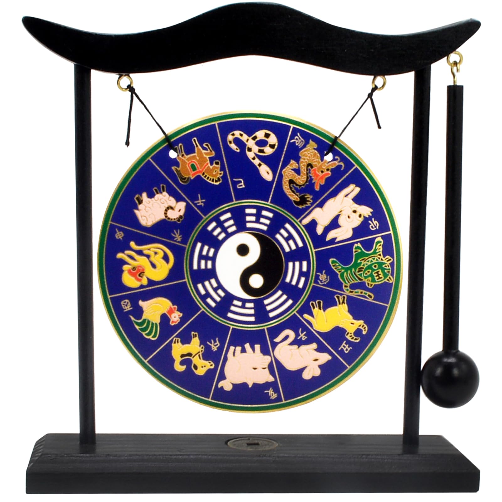 Feng Shui Gong 12 Zodiac Mesa Mini Gong Zen Arte para la buena suerte, riqueza, armonía y equilibrio + pulsera de cuerda roja gratis H1307 (H1307) (H1307)